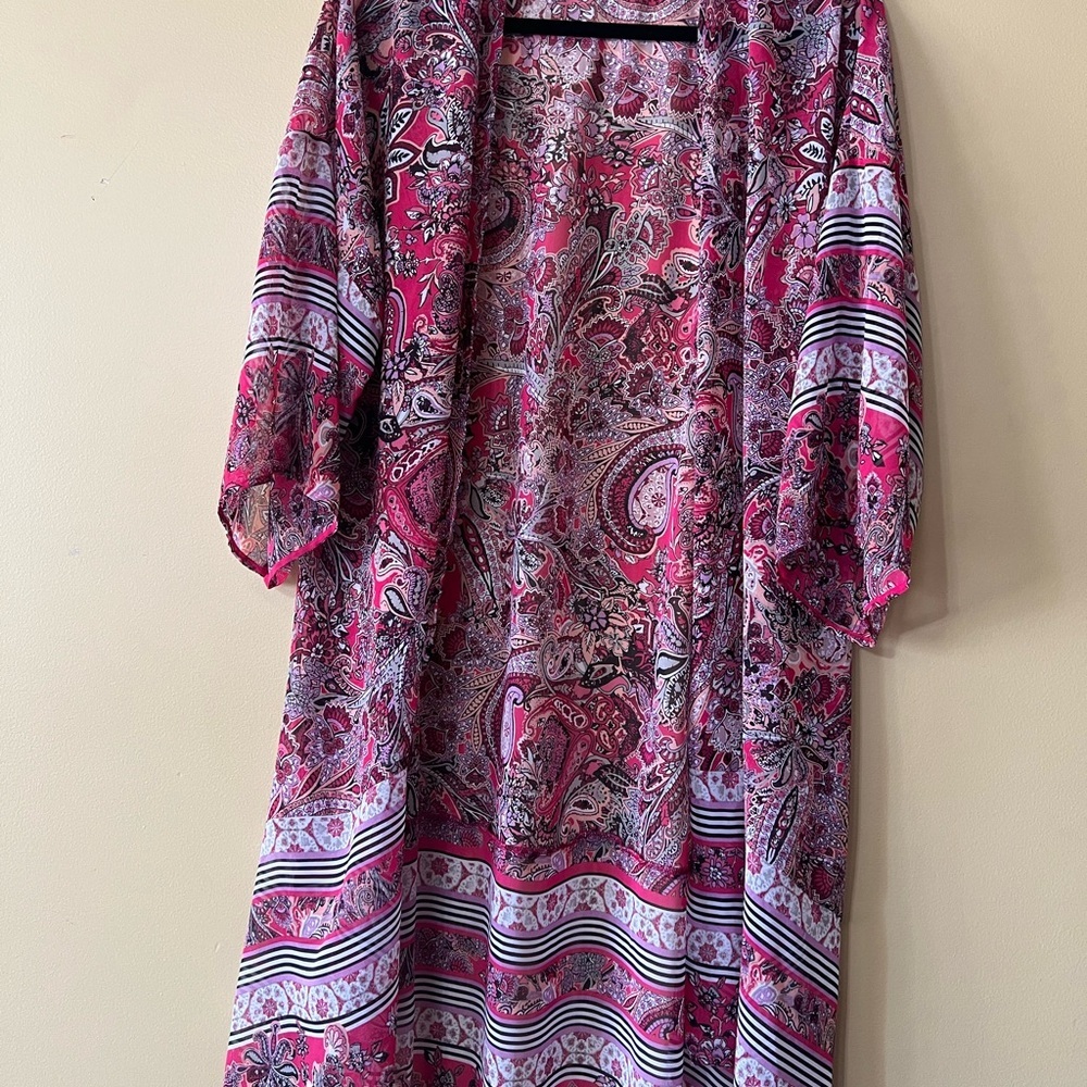 Bohemian Pink and Purple Paisley Swim Coverup